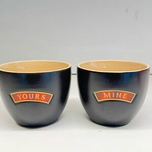 Baileys Irish Cream Cups Pair Yours Mine Black Beige Iced Coffee Liquor Mugs Set